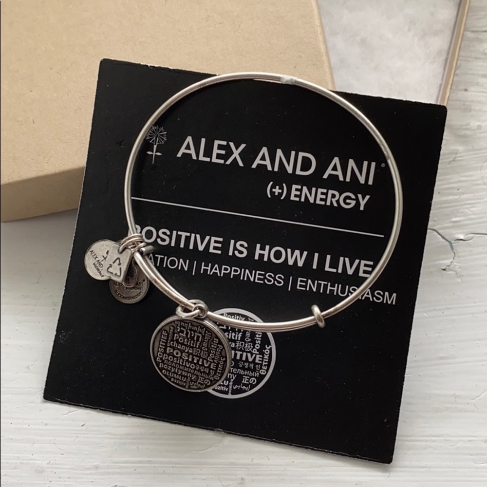 ALEX AND ANI POSITIVE IS HOW I LIVE BRACELET
